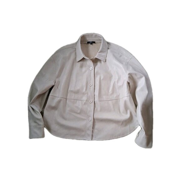 7 For All Mankind Women's Cropped Cream Jacket Size M - Picture 1 of 4